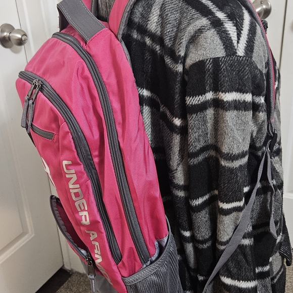 Under Armour Pink and Gray Men's Backpack - Picture 7 of 9